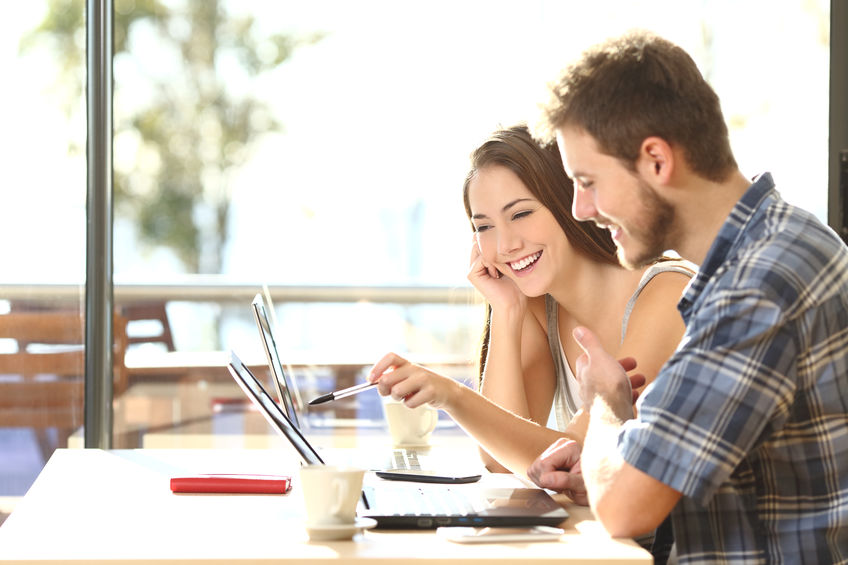 Couple Researching a Roofing Company