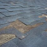A damaged roof, missing shingles